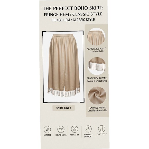 Joy & Peace Dresses & Skirts - Joy & Peace Champagne Gold Fringe Maxi Skirt